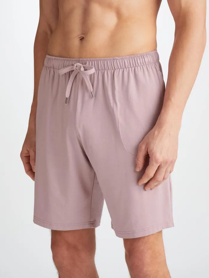 Derek Rose Lounge Shorts Men Lounge Shorts Basel Micro Modal Stretch Mauve