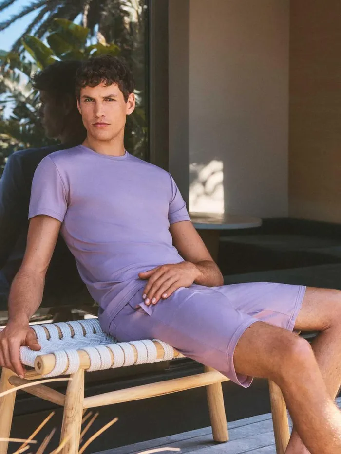 Derek Rose Lounge Shorts Men Lounge Shorts Basel Micro Modal Stretch Mauve