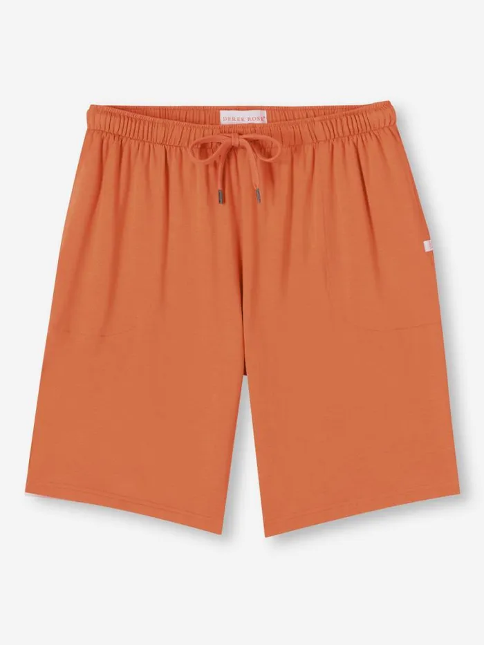 Derek Rose Lounge Shorts Men Lounge Shorts Basel Micro Modal Stretch Terracotta