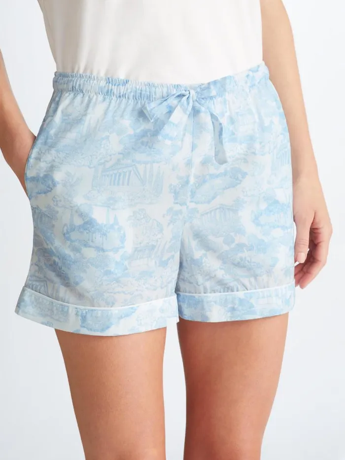 Derek Rose Lounge Shorts Women Lounge Shorts Ledbury 77 Cotton Batiste White