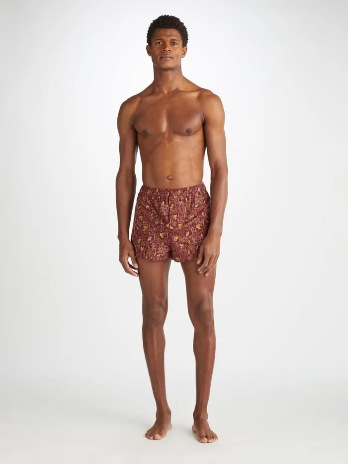 Derek Rose Modern Fit Boxer Shorts Men Modern Fit Boxers Ledbury 74 Cotton Batiste Burgundy
