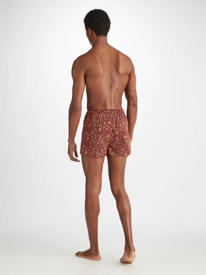 Derek Rose Modern Fit Boxer Shorts Men Modern Fit Boxers Ledbury 74 Cotton Batiste Burgundy