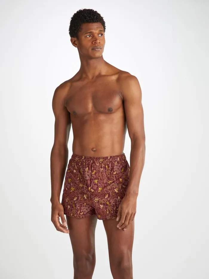 Derek Rose Modern Fit Boxer Shorts Men Modern Fit Boxers Ledbury 74 Cotton Batiste Burgundy