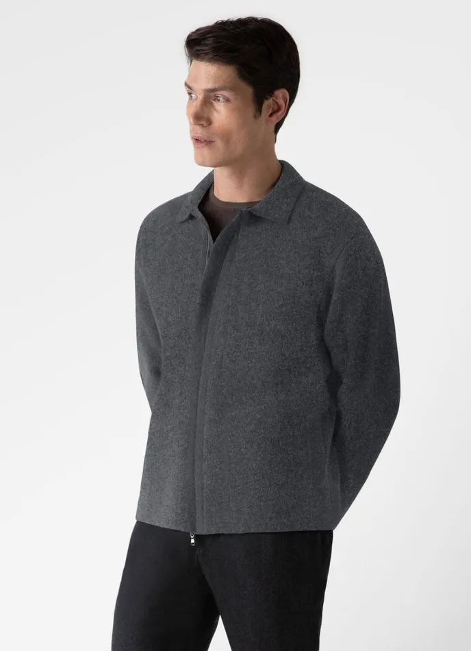Double Faced Jacket Charcoal Melange Men SUNSPEL Jackets and Coats
