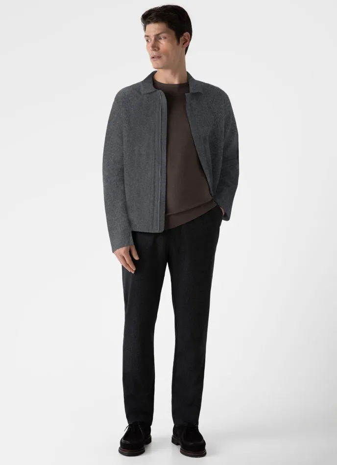 Double Faced Jacket Charcoal Melange Men SUNSPEL Jackets and Coats
