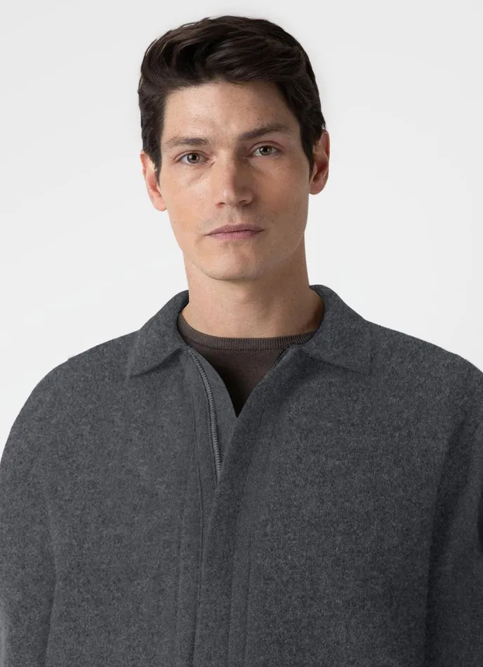 Double Faced Jacket Charcoal Melange Men SUNSPEL Jackets and Coats