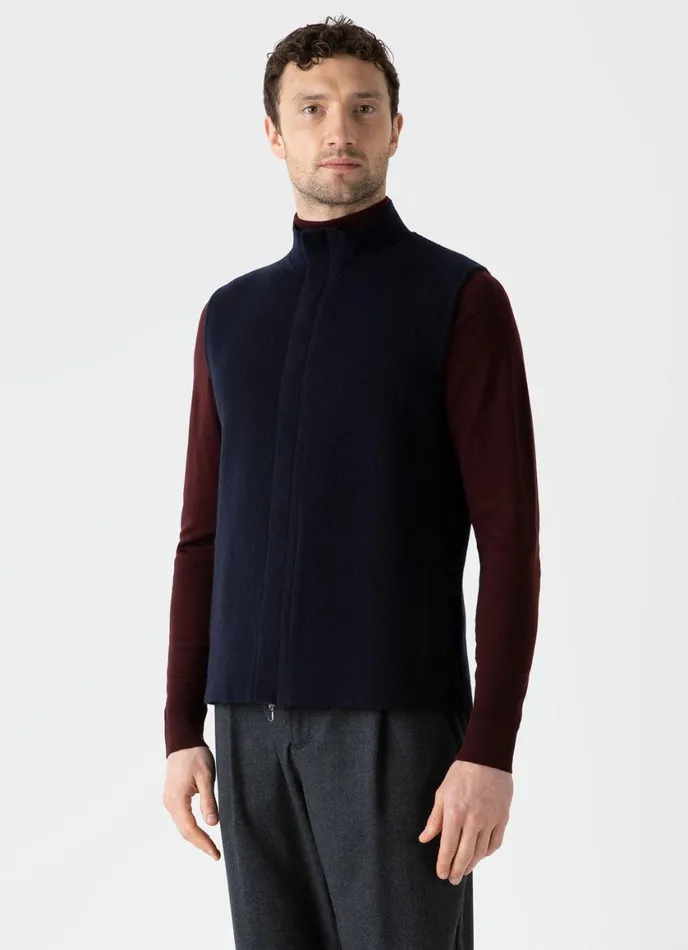 Double Faced Vest Navy Men SUNSPEL Jackets and Coats