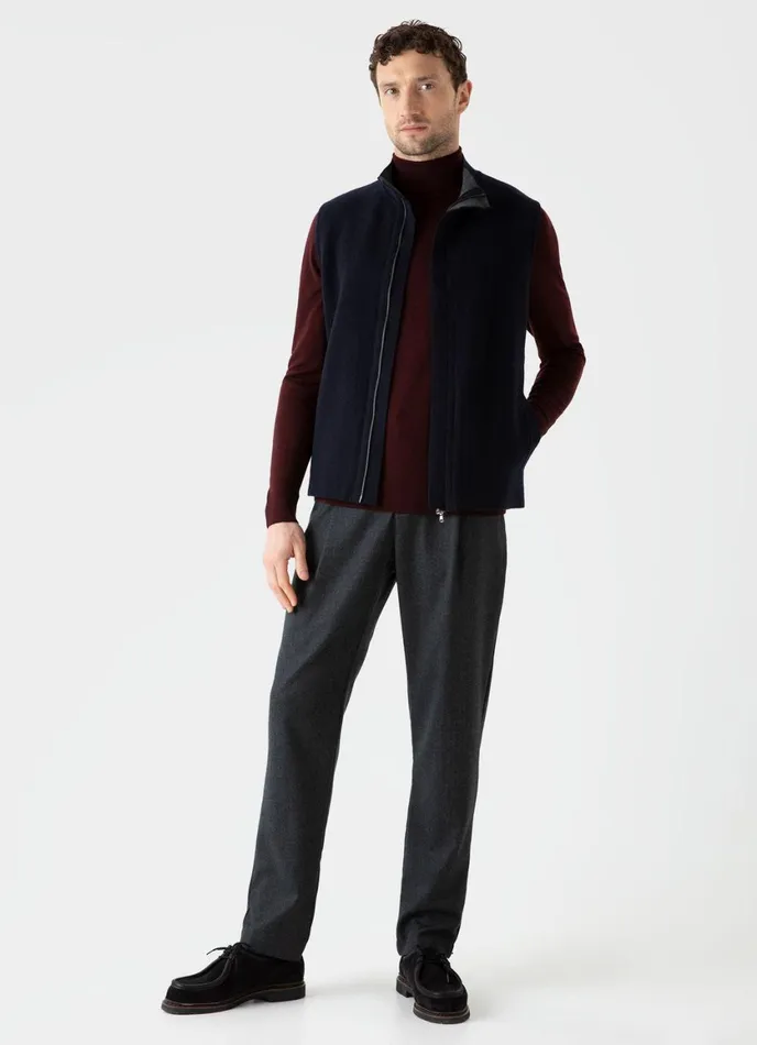 Double Faced Vest Navy Men SUNSPEL Jackets and Coats