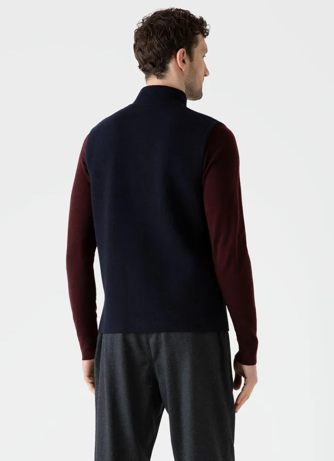 Double Faced Vest Navy Men SUNSPEL Jackets and Coats