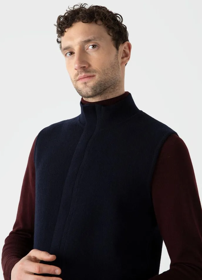 Double Faced Vest Navy Men SUNSPEL Jackets and Coats