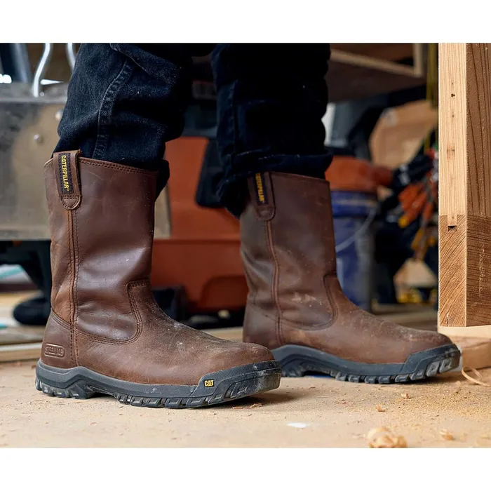 Drawbar Steel Toe Work Boot Summer Brown Men Cat Footwear Boots
