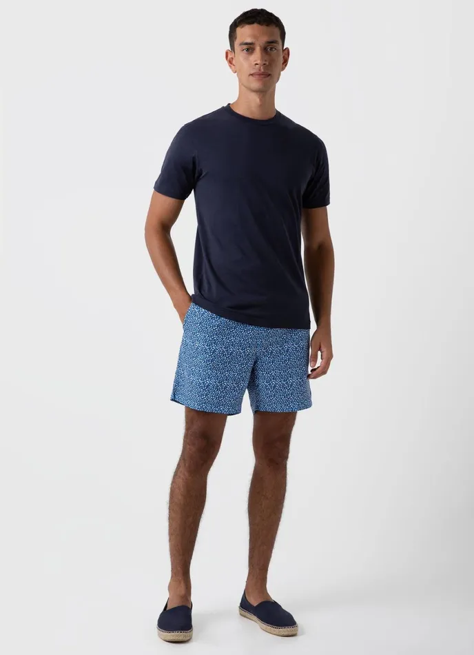 Drawstring Swim Shorts Turquoise Painted Spot Print Men SUNSPEL Swimwear