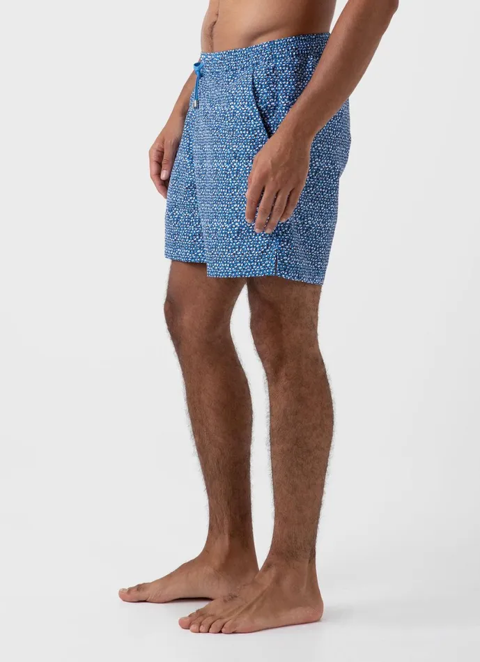 Drawstring Swim Shorts Turquoise Painted Spot Print Men SUNSPEL Swimwear