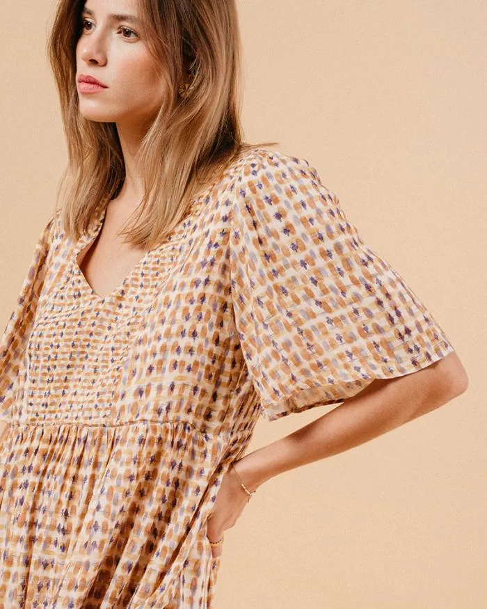 DRESS OCRE MARSALA Shop Grace and Mila Printed Dresses