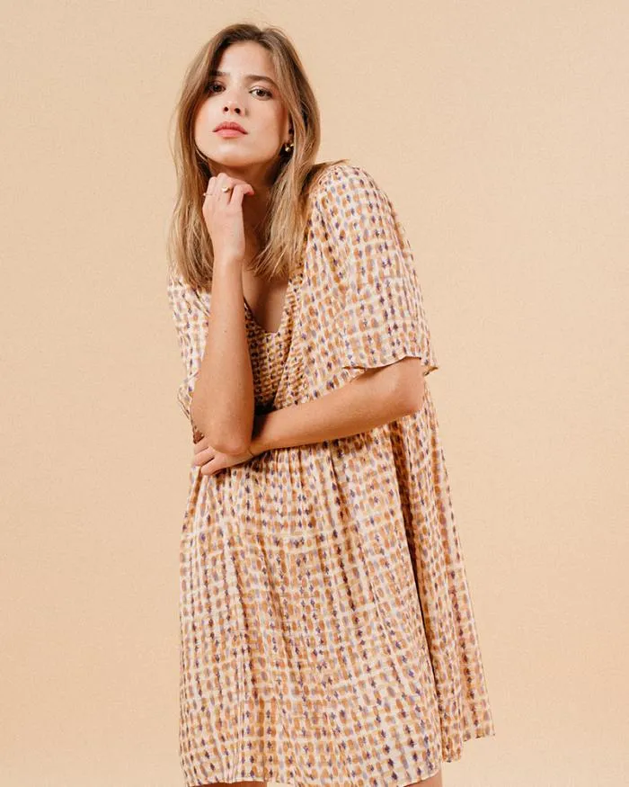 DRESS OCRE MARSALA Shop Grace and Mila Printed Dresses