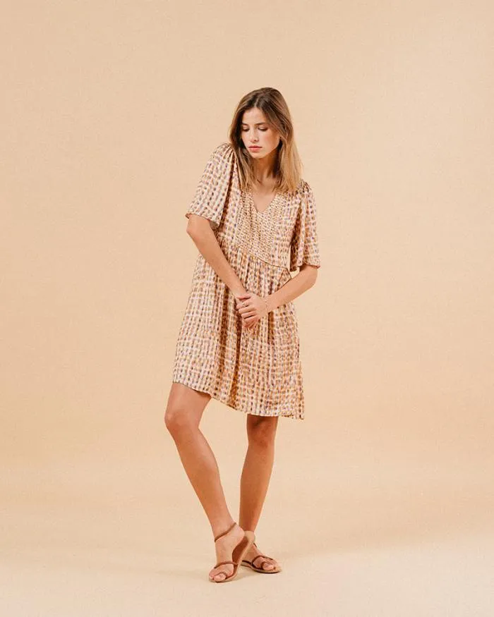 DRESS OCRE MARSALA Shop Grace and Mila Printed Dresses