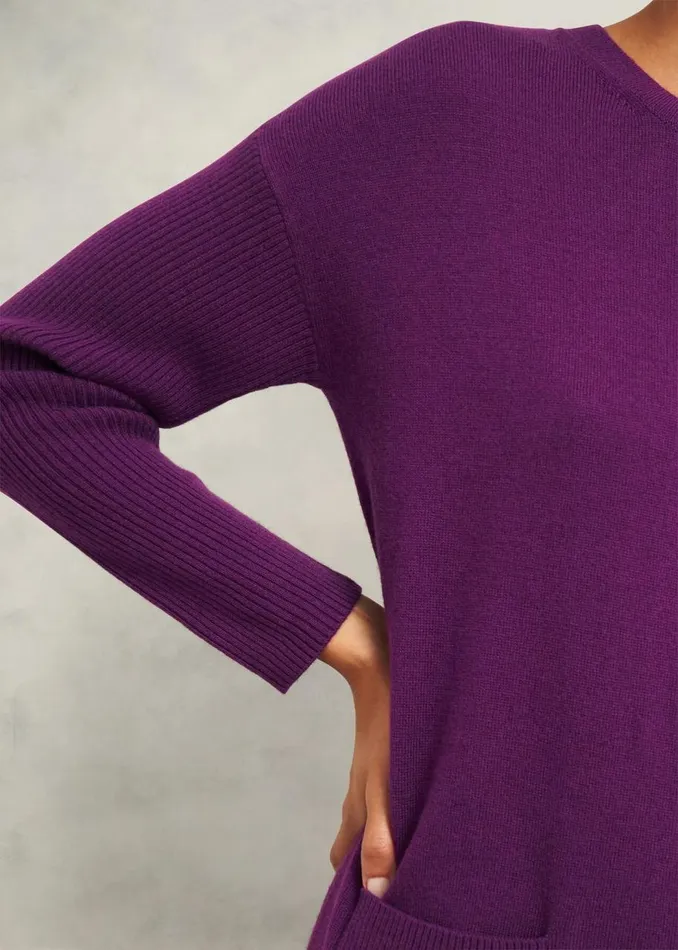 Dresses and Jumpsuits Women HOBBS Devora Knitted Dress With Cashmere Vibrant Purple