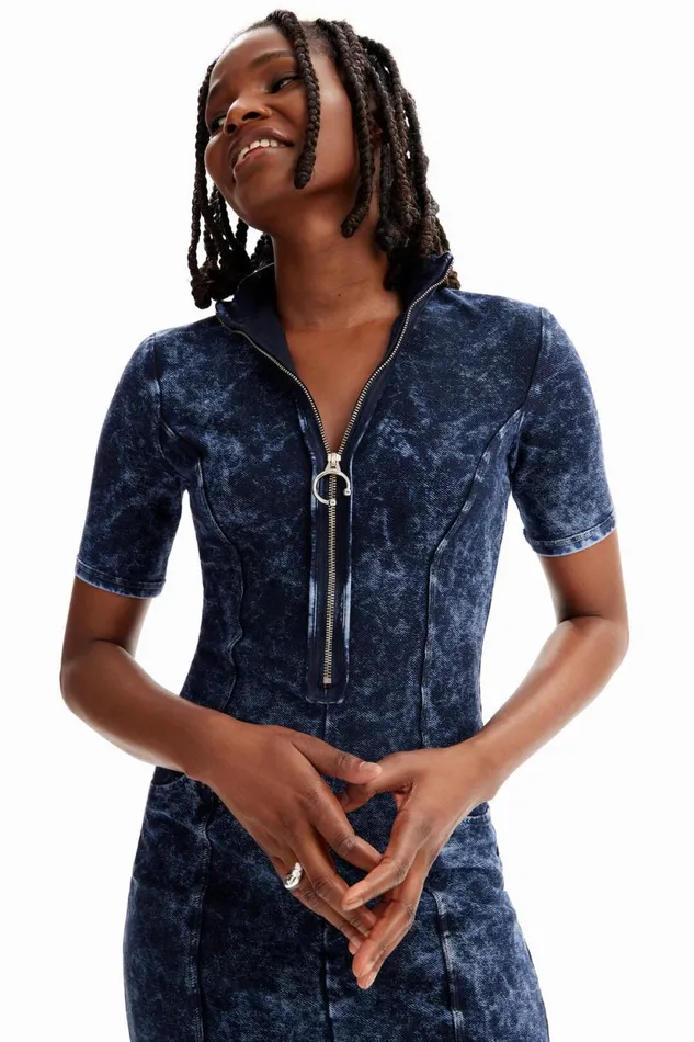 Dresses And Jumpsuits Women Desigual Denimeffect Dress Blue