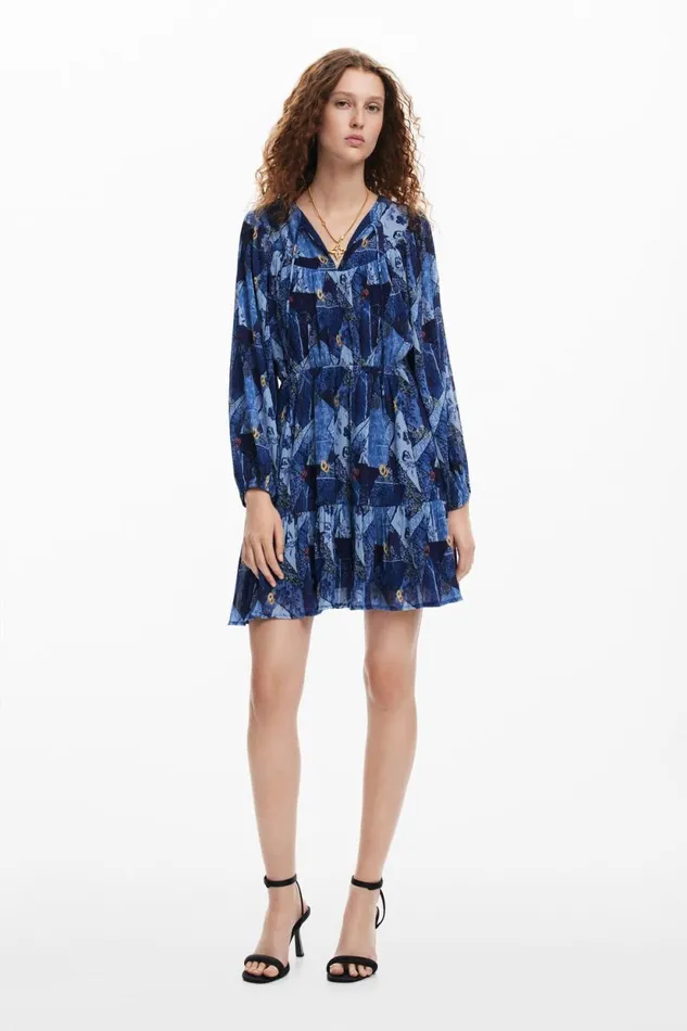 Dresses And Jumpsuits Women Desigual Mini Dress Arty Blue