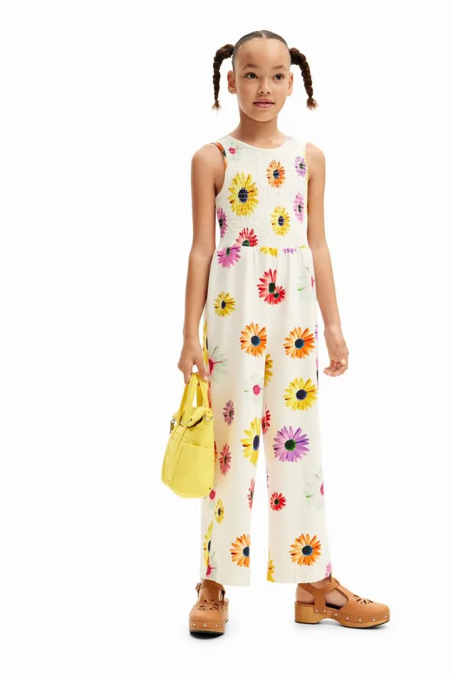 Dresses Kids Desigual Strappy Daisy Jumpsuit White