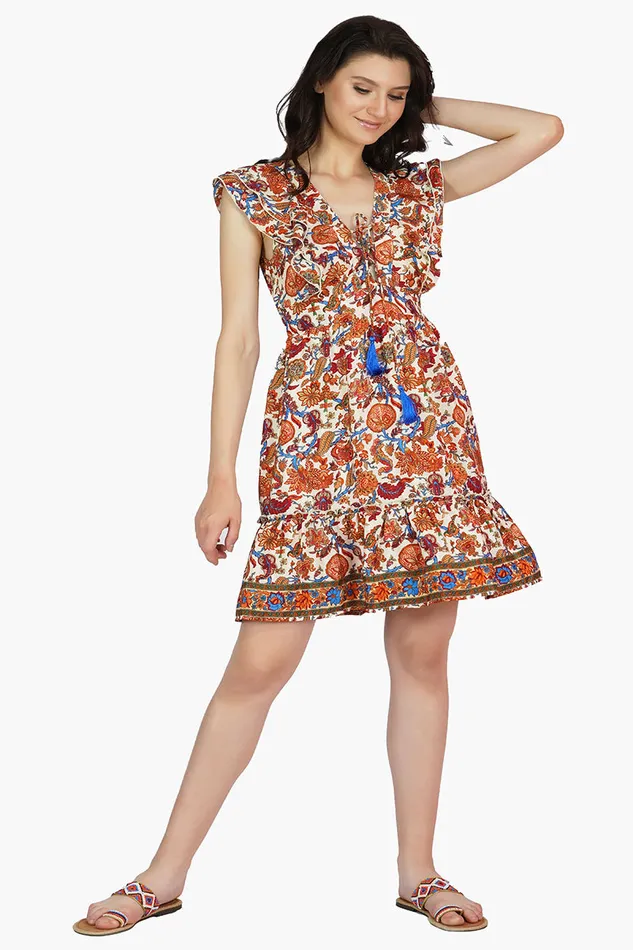 Dresses Serena Floral Mini Dress 8211 America and Beyond Women