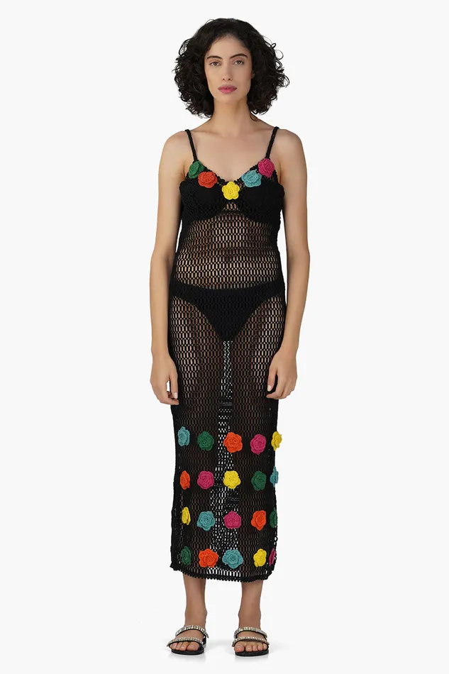 Dresses Women America and Beyond Multi Fern Petal Crochet Bodycone Dress