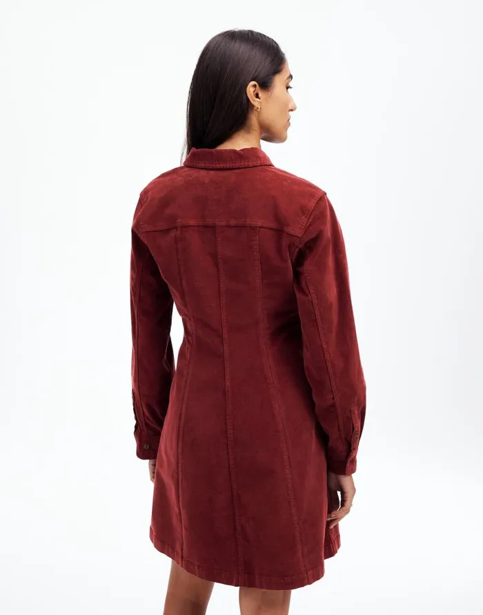 Dresses Women Madewell LongSleeve Seamed Mini Dress Cabernet