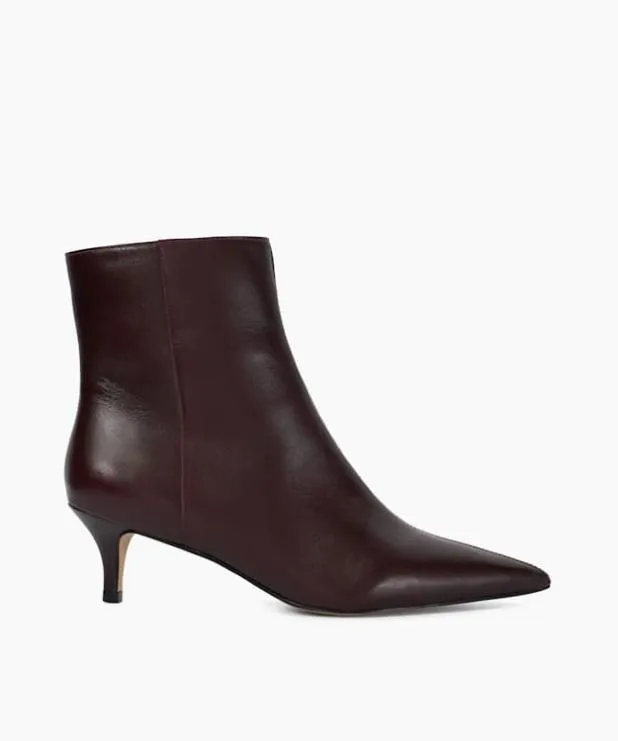 Dune London Ankle Boots Women Pointed Toe Kitten Heel Boots Red