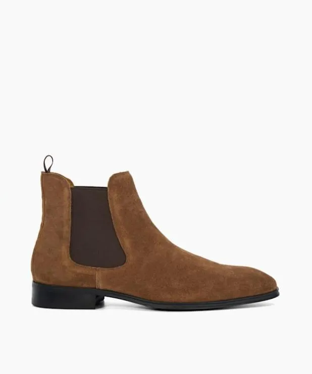 Dune London Brown Boots Men Wide Fit Chelsea Boots Brown