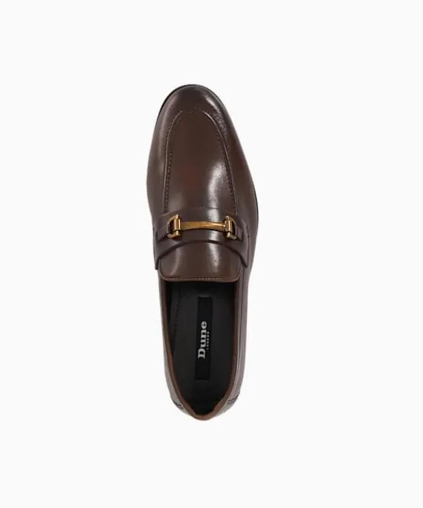 Dune London Brown Shoes Men Leather Snaffle Trim Loafers Brown