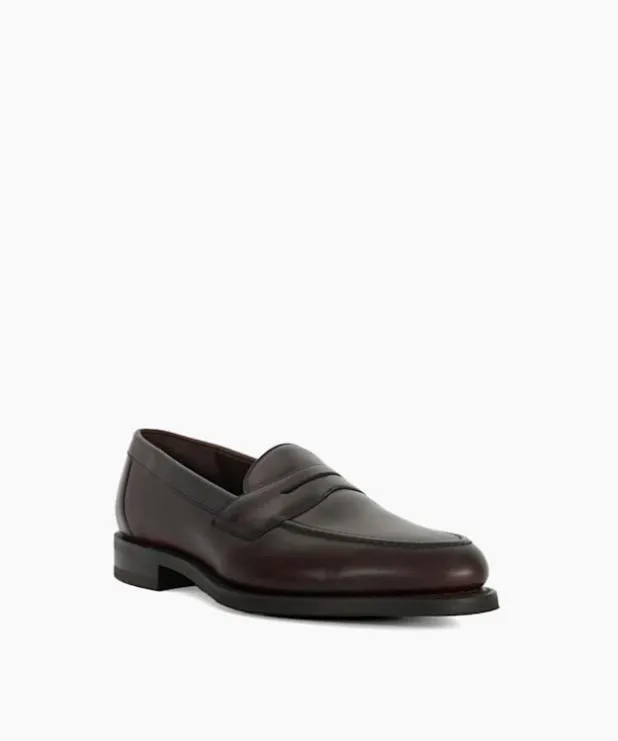 Dune London Brown Shoes Men Loake Leather Slip On Penny Loafer Brown