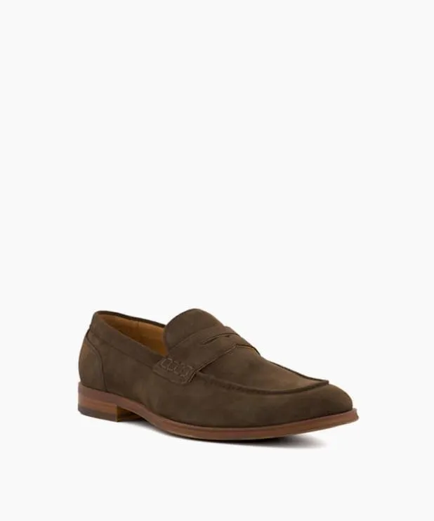 Dune London Brown Shoes Men Suede Moccasin Loafers Brown