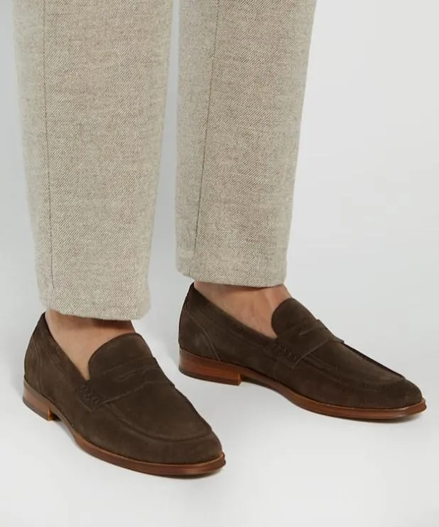 Dune London Brown Shoes Men Suede Moccasin Loafers Brown