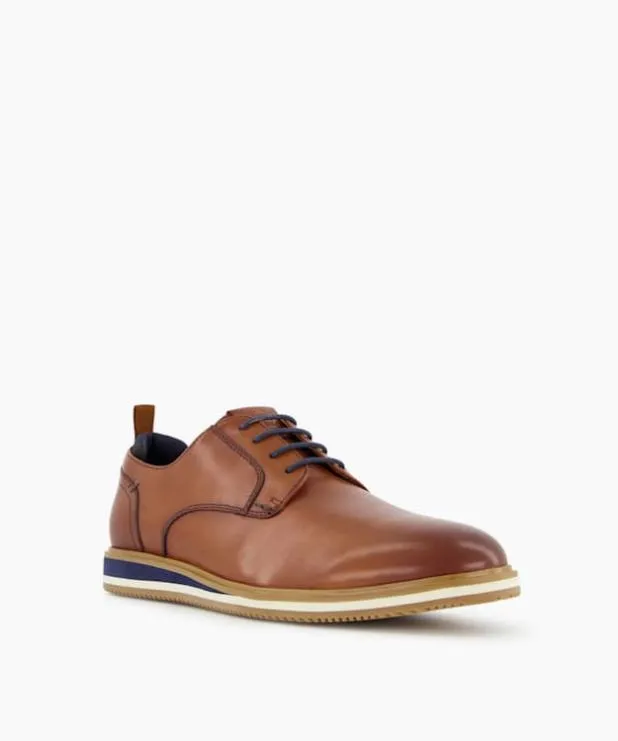 Dune London Brown Shoes Men Wedge Sole Lace Up Shoes Brown
