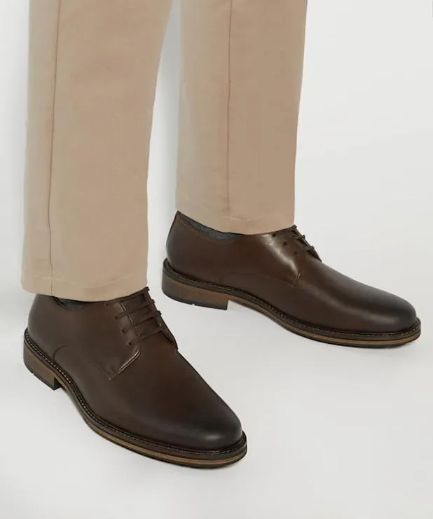Dune London Casual Shoes Men Round Toe Lace Up Shoes Brown