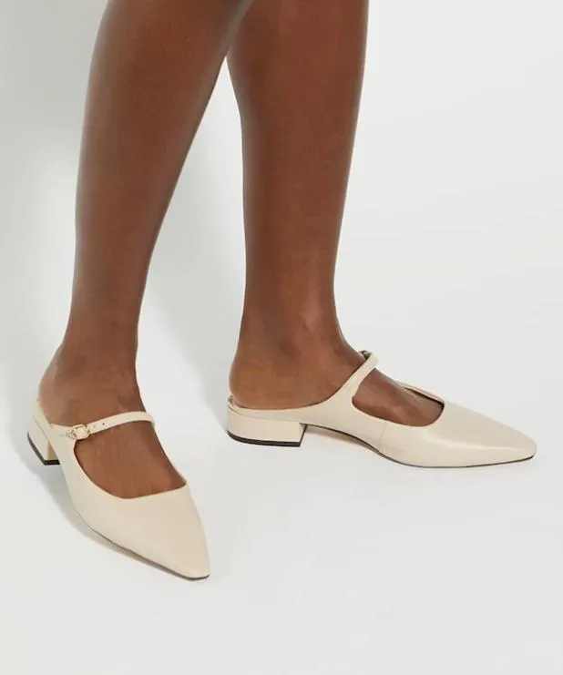 Dune London Flat Shoes Women Backless Mary Janes Neutral