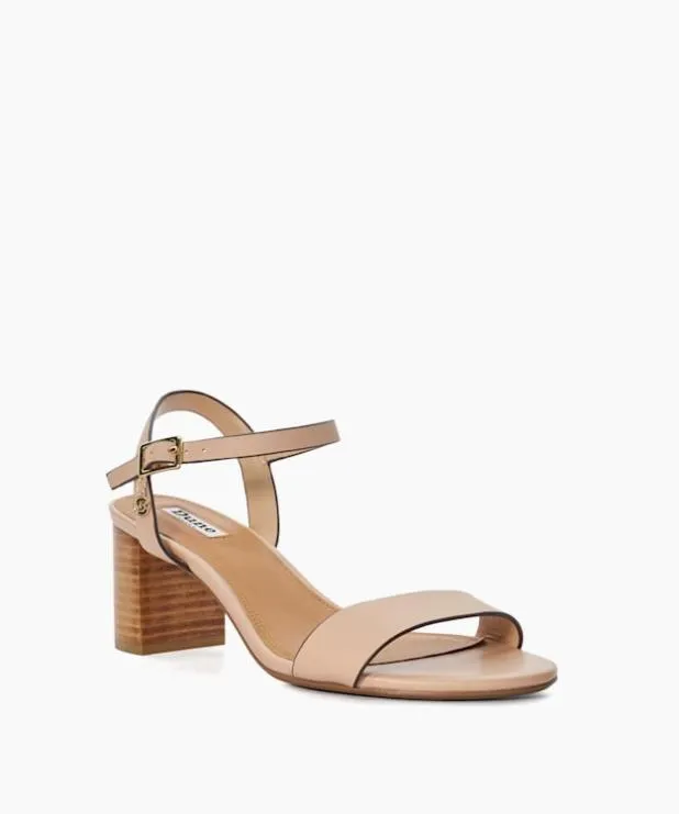 Dune London Heeled Sandals Women Wide Fit Leather Block Heeled Sandals Pink
