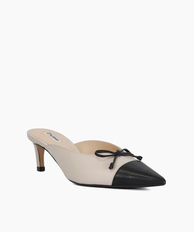 Dune London Heels Women Leather Pointed Toe Slip On Heels Neutral