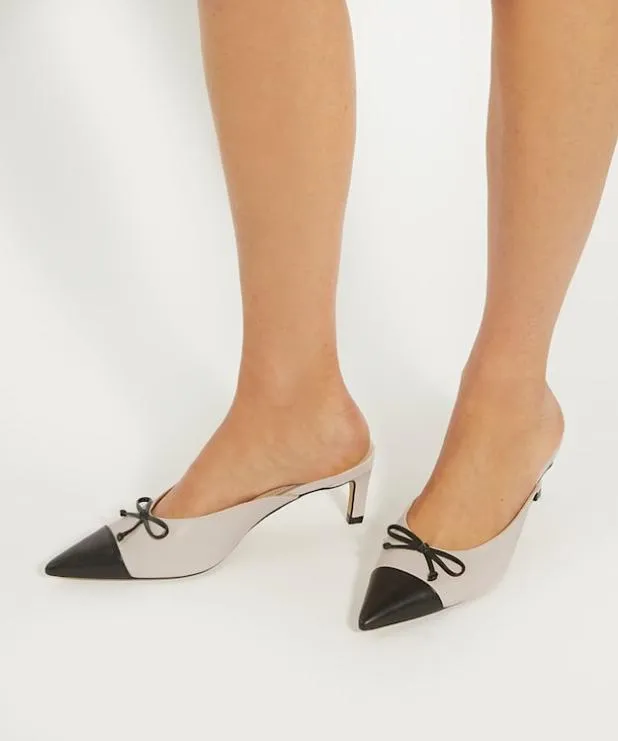 Dune London Heels Women Leather Pointed Toe Slip On Heels Neutral
