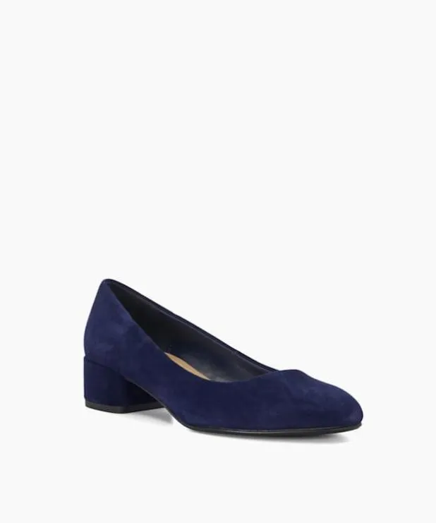 Dune London Heels Women Wide Fit Comfort BlockHeeled Courts Blue