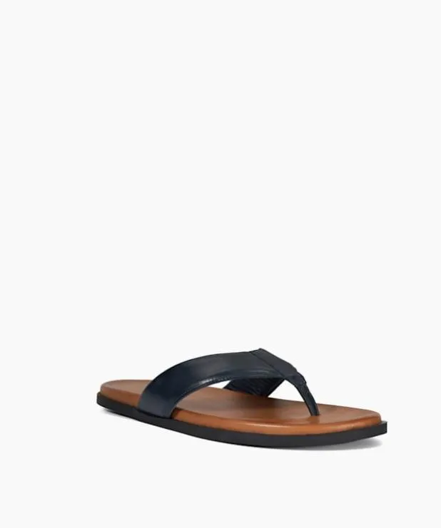 Dune London Leather Sandals Men Leather ToePost Sandals Blue