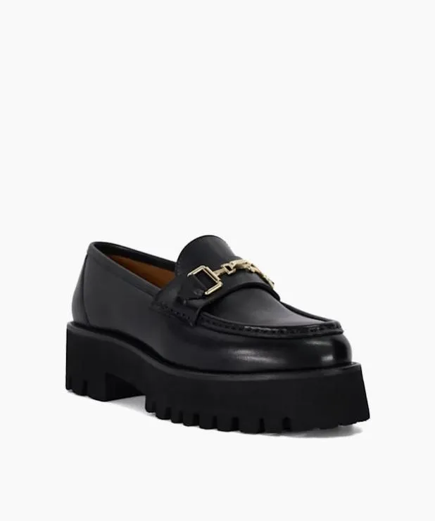 Dune London Loafers Women Chunky Branded Snaffle Trim Loafer Black