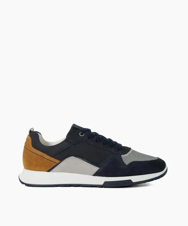 Dune London Trainers Men Contrast Lace Up Trainers Blue