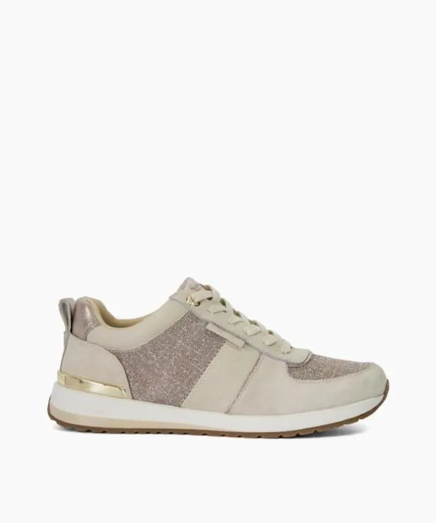 Dune London Trainers Women Glitter Detail Lace Up Trainers Metallic