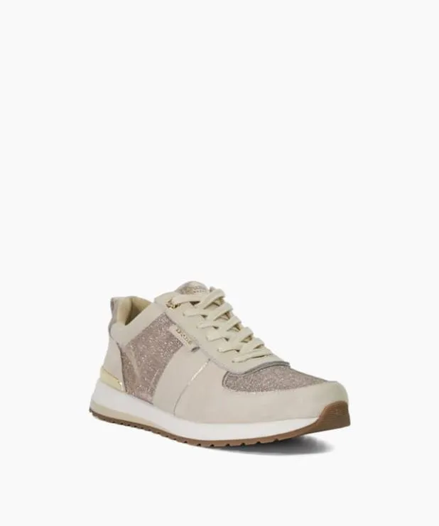 Dune London Trainers Women Glitter Detail Lace Up Trainers Metallic