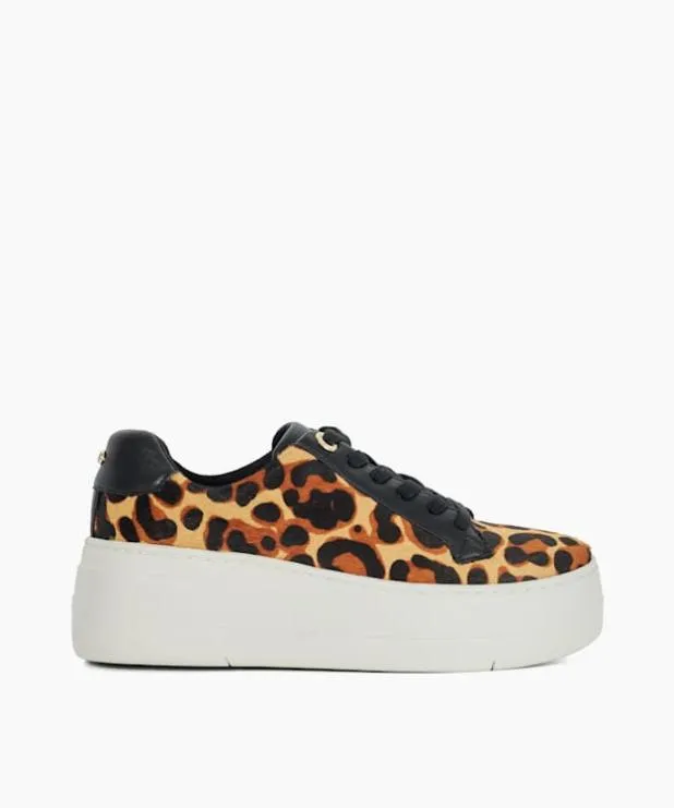 Dune London Trainers Women Lace Up Flatform Trainers Animal