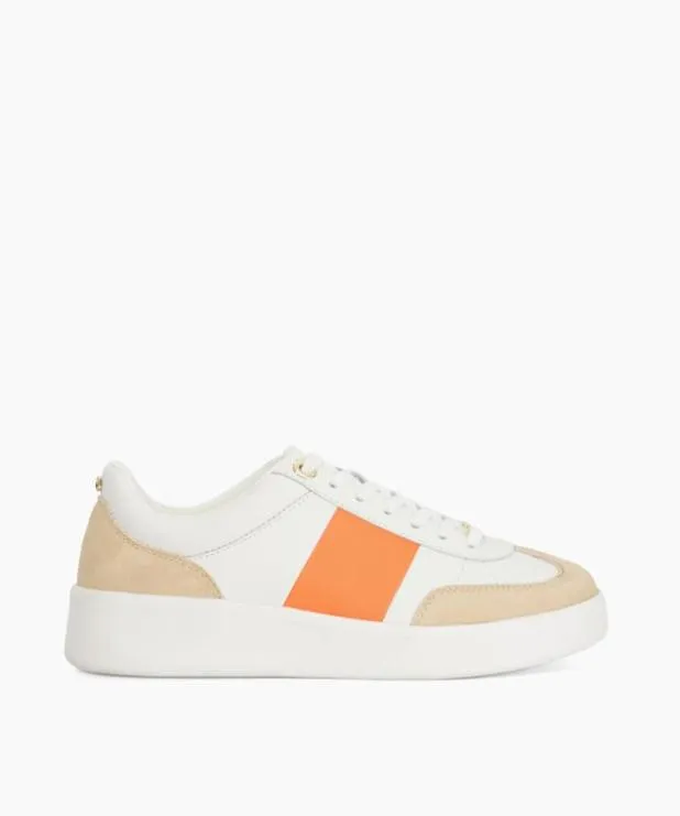 Dune London Trainers Women Round Toe Lace Up Trainers Orange