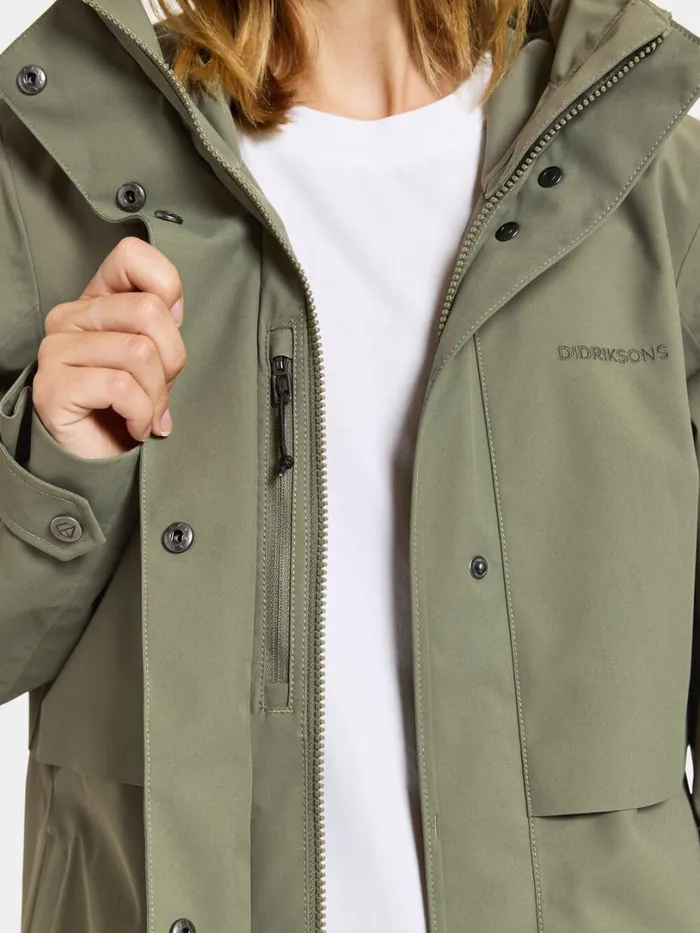 Edith Parka Dusty Olive Women Didriksons Spring Jackets