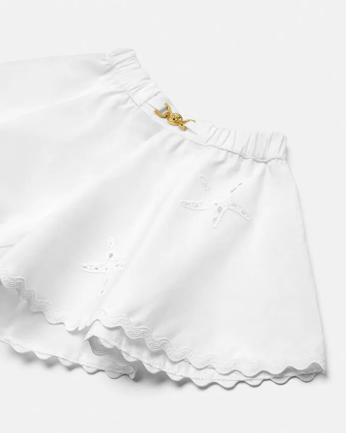 Embroidered Sangallo Baby Shorts White Children Versace Clothing