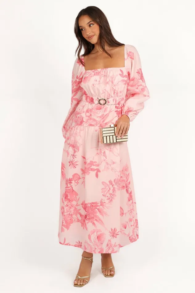 Event Dresses Petal and Pup Women Sharine Long Sleeve Dress Pink Floral